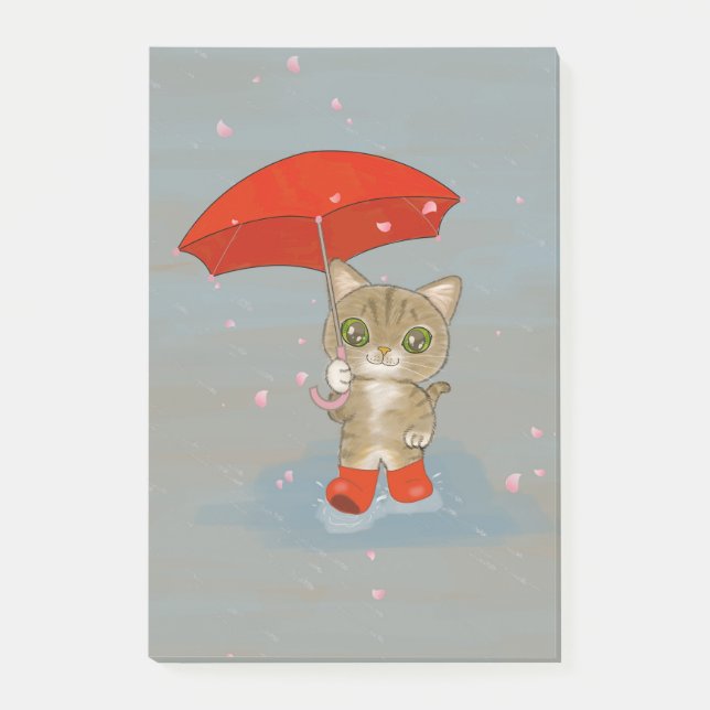 London Umbrella Cat Post-it Notes (Front)
