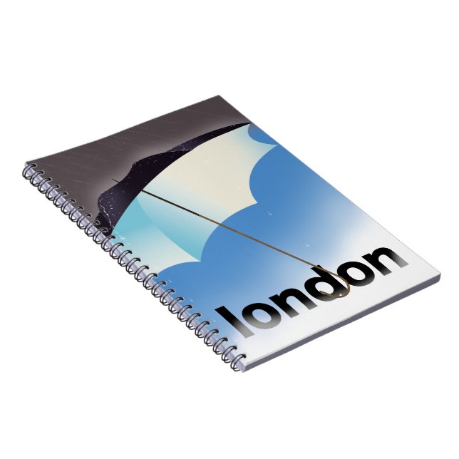 London umbrella travel poster notebook (Right Side)