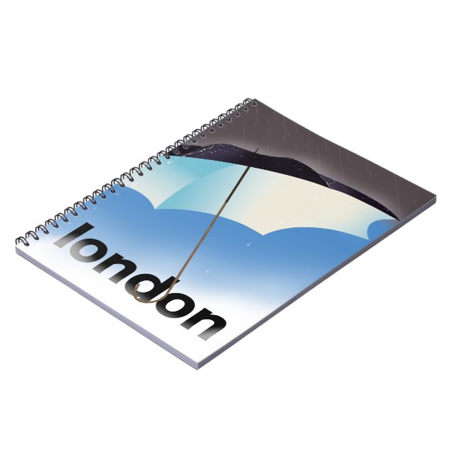 London umbrella travel poster notebook (Left Side)