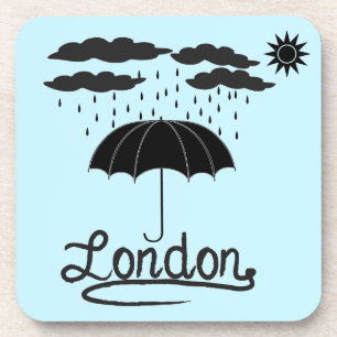 London Under An Umbrella Coaster
