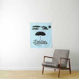 London   Under An Umbrella Tapestry