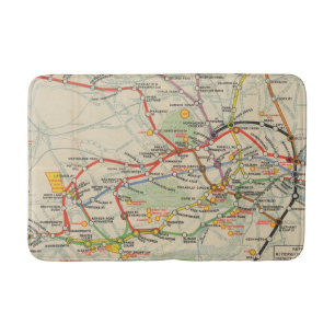 London Underground Railways Map Bath Mat