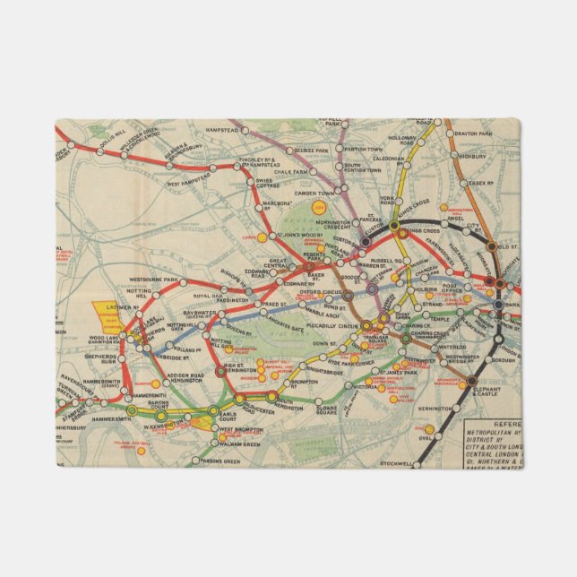 London Underground Railways Map Doormat (Front)