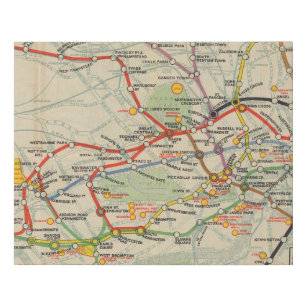 London Underground Railways Map Faux Canvas Print