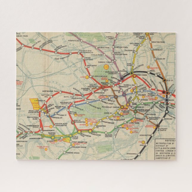 London Underground Railways Map Jigsaw Puzzle (Horizontal)