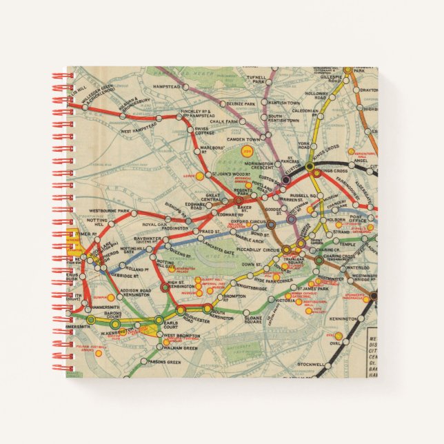 London Underground Railways Map Notebook (Front)