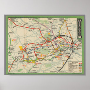 London Underground Railways Map Poster