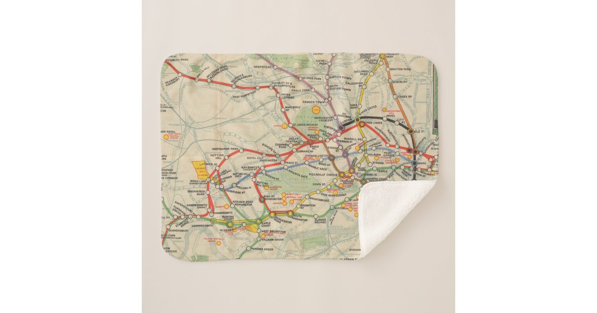 London Underground Railways Map Sherpa Blanket Zazzle