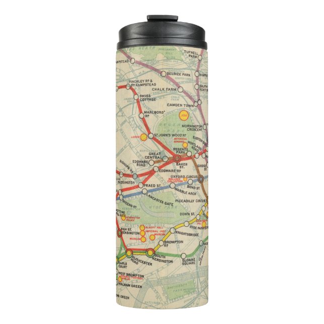 London Underground Railways Map Thermal Tumbler (Front)