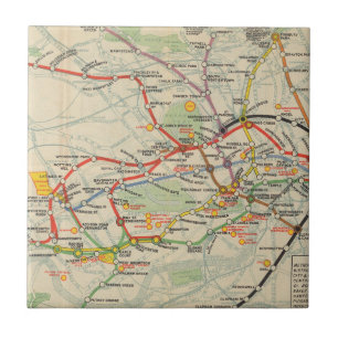 London Underground Railways Map Tile