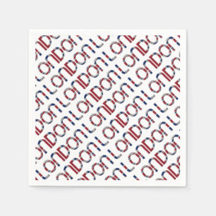 London Union Jack British Flag Typography Elegant Napkin