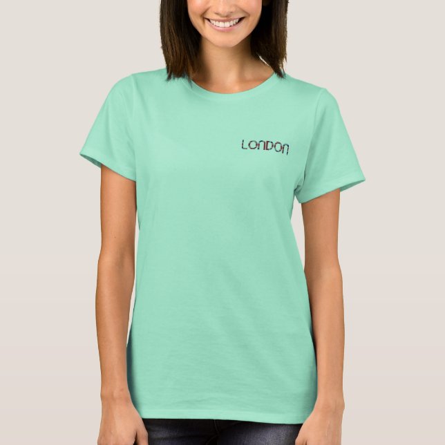 London Union Jack British Flag Typography Elegant T-Shirt (Front)