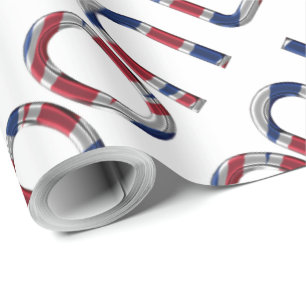 London Union Jack British Flag Typography Elegant Wrapping Paper