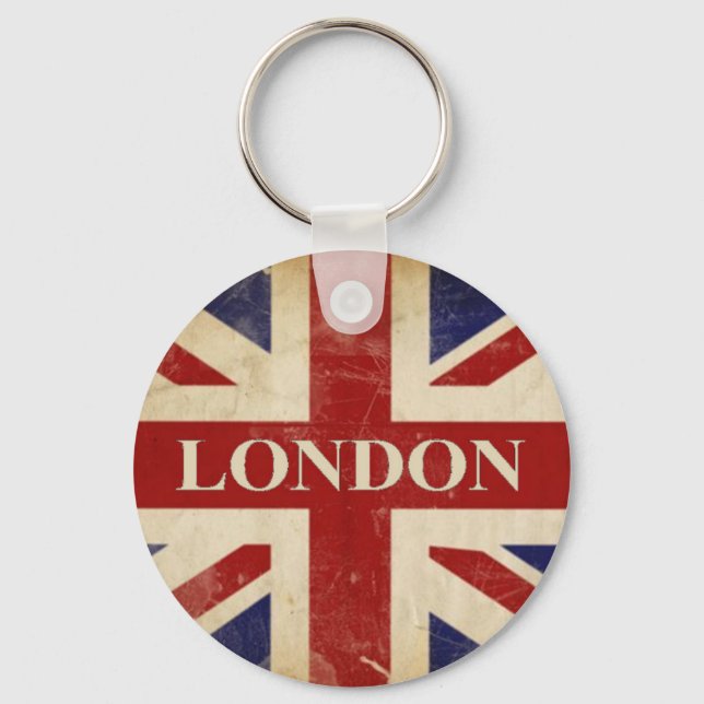 London - Union Jack - I Love London Key Ring (Front)