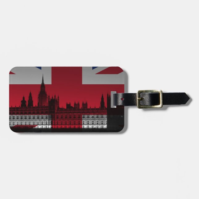 London Union Jack Luggage Tag (Front Horizontal)