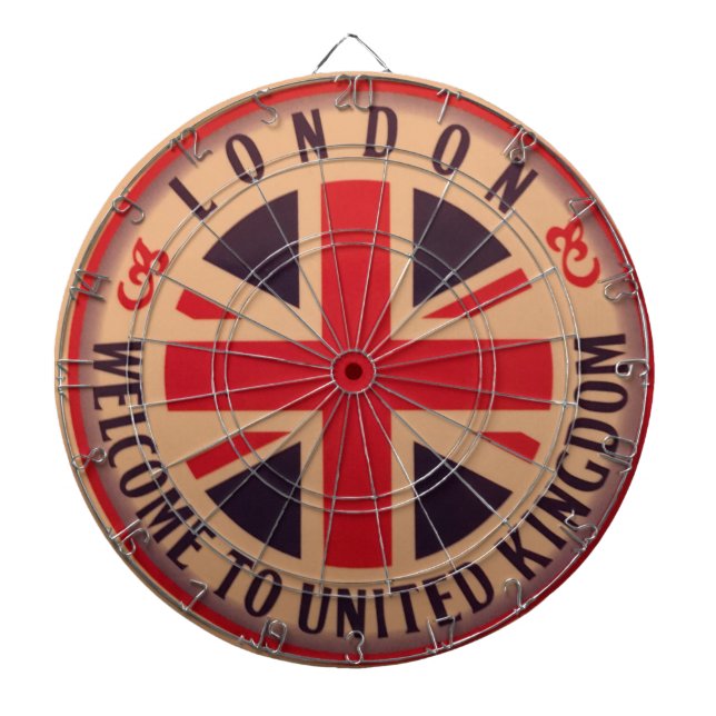 London - Union Jack - Welcome to United Kingdom Dartboard (Front)