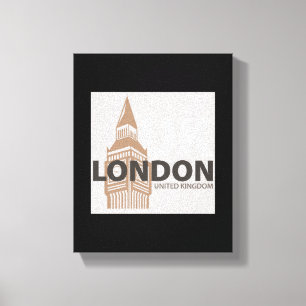 London United Kingdom Big Ben Minimalist Typograph Canvas Print