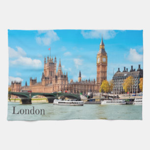 London, United Kingdom Big Ben View Tea Towel