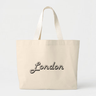London United Kingdom Classic Retro Design Large Tote Bag