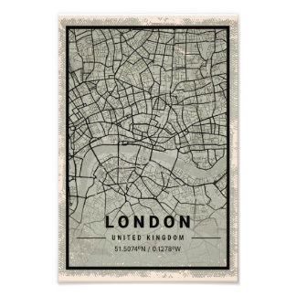 London united kingdom map print poster canvas