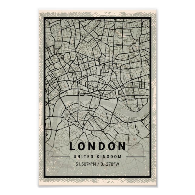London united kingdom map print poster canvas (Front)