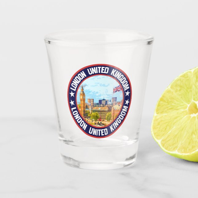 London United Kingdom                              Shot Glass (Front)