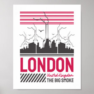 London United Kingdom The Big Smoke Urban Design Poster