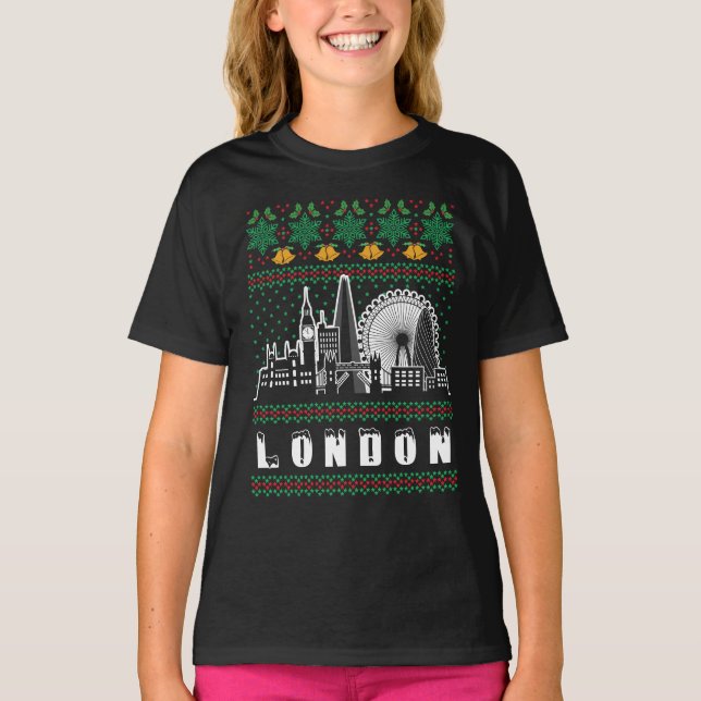 London United Kingdom Ugly Christmas T-Shirt (Front)