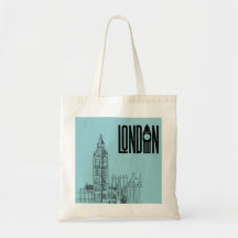 london vibes tote bag (cyan)