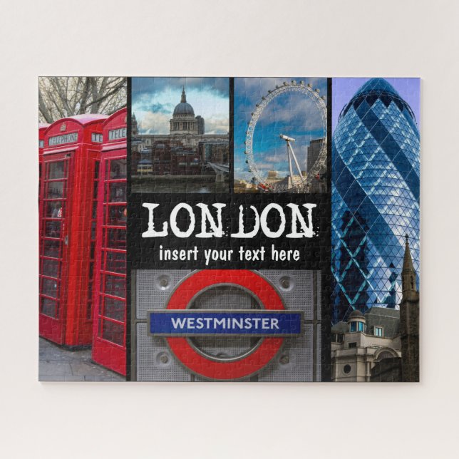 London, views, with custom message jigsaw puzzle (Horizontal)