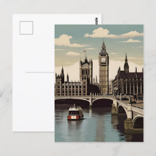London vintage poster postcard