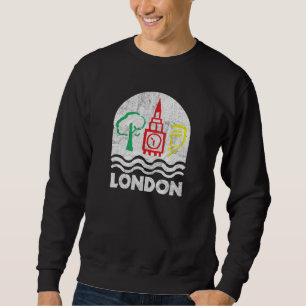 London Vintage Style Retro Big Ben Clock 80s 90s Sweatshirt