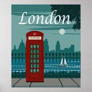 London Vintage Travel Poster