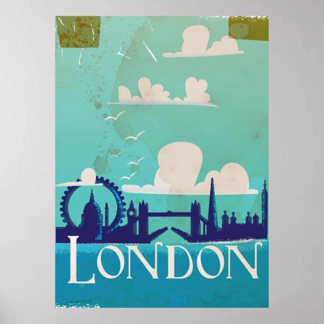 London vintage travel poster (Front)