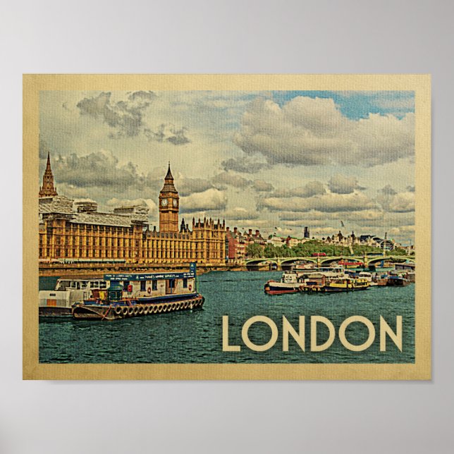 London Vintage Travel Poster (Front)