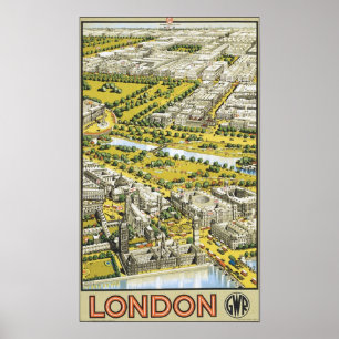 London Vintage Travel Poster