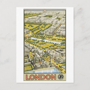 London Vintage Travel Poster Postcard