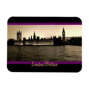 London, Vintage Westminster + Big Ben Clock /Brits Magnet
