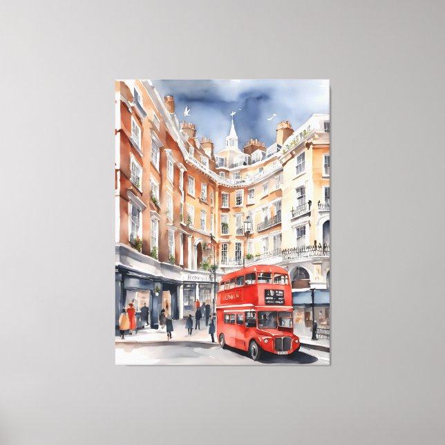 London watercolor art canvas print (Front)
