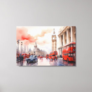 London watercolor art canvas print