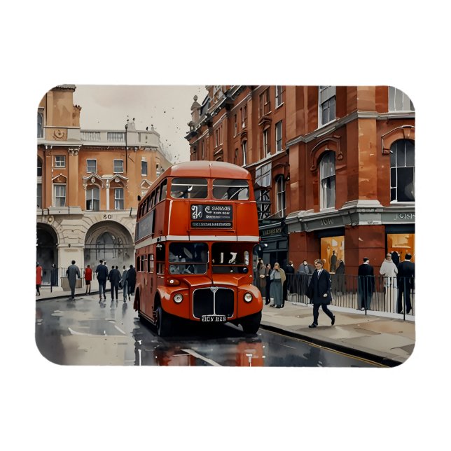 London watercolor art  magnet (Horizontal)