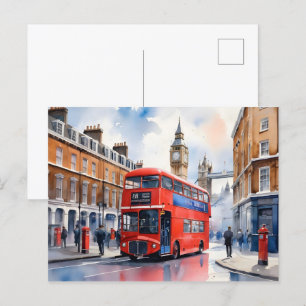 London watercolor art postcard