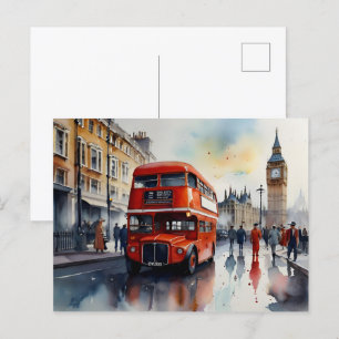 London watercolor art  postcard