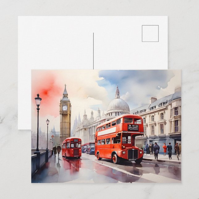 London watercolor art  postcard (Front/Back)