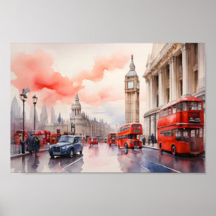 London watercolor art poster