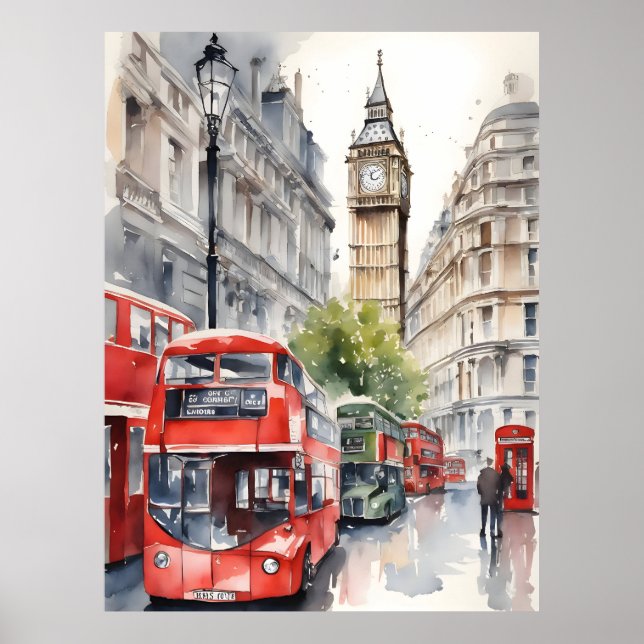London watercolor art poster (Front)