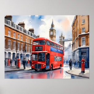 London watercolor art poster