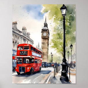 London watercolor art poster
