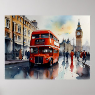 London watercolor art poster