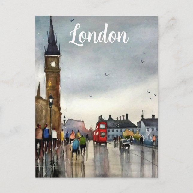 London watercolour  postcard (Front)